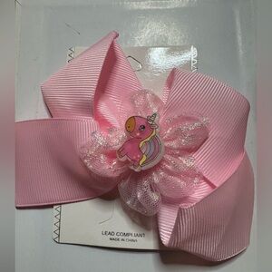 New MINT unicorn hair bow clip- pink